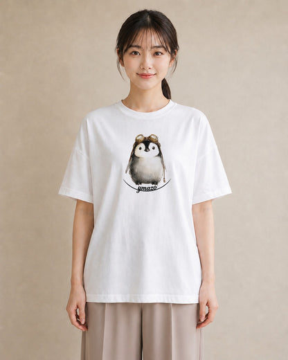 グラフィックTシャツ レディース ペンギン ぺんぎん 動物 アニマル イラスト きれいめカジュアル 秋コーデ おしゃれギフト 白T YMAZO
