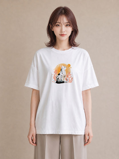 グラフィックTシャツ レディース ベンガル 猫 ねこ イラスト 通勤 在宅 白T YMAZO