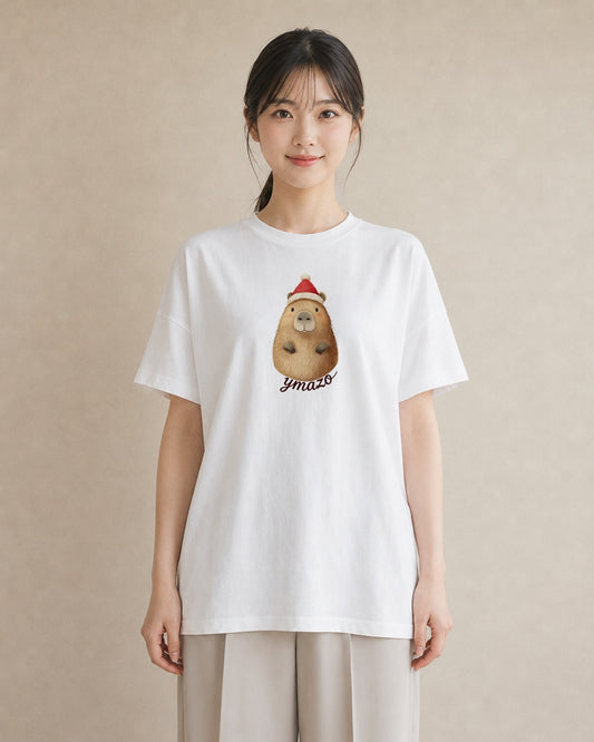 プリントTシャツ レディース ジャンガリアンハムスター ペット 動物 イラスト シンプル 休日 ペアコーデ 白T YMAZO