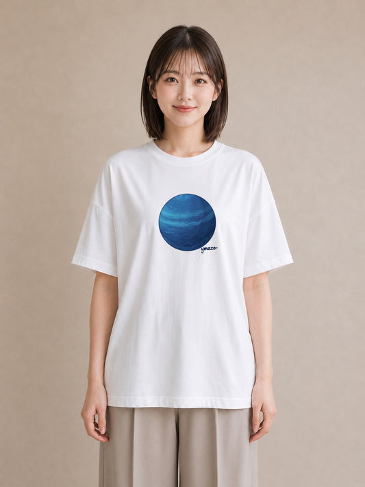 プリントTシャツ レディース 宇宙 星空 イラスト 旅行コーデ 在宅 公園 白T YMAZO