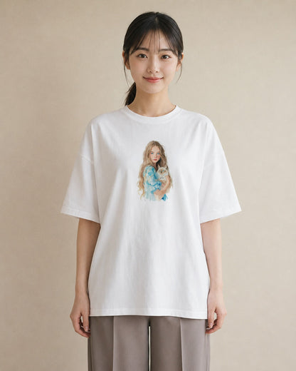 半袖Tシャツ レディース ラグドール 猫 ねこ イラスト カジュアル 女子会 お揃い 白T YMAZO
