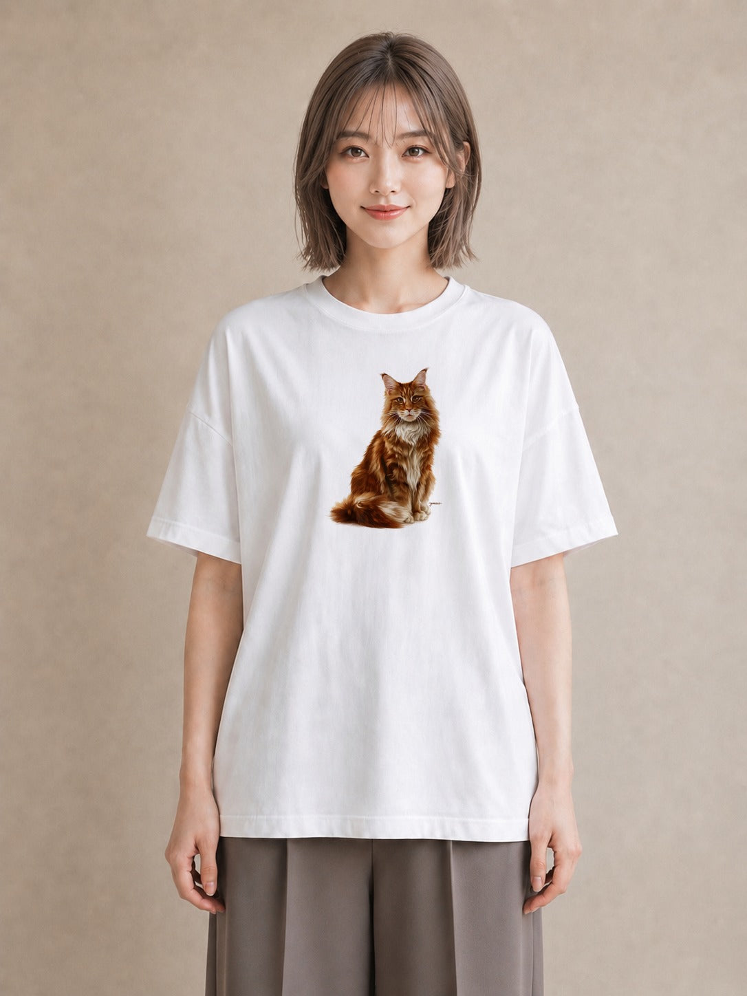 プリントTシャツ レディース 猫 ねこ イラスト ユニーク 秋コーデ おしゃれギフト 白T YMAZO