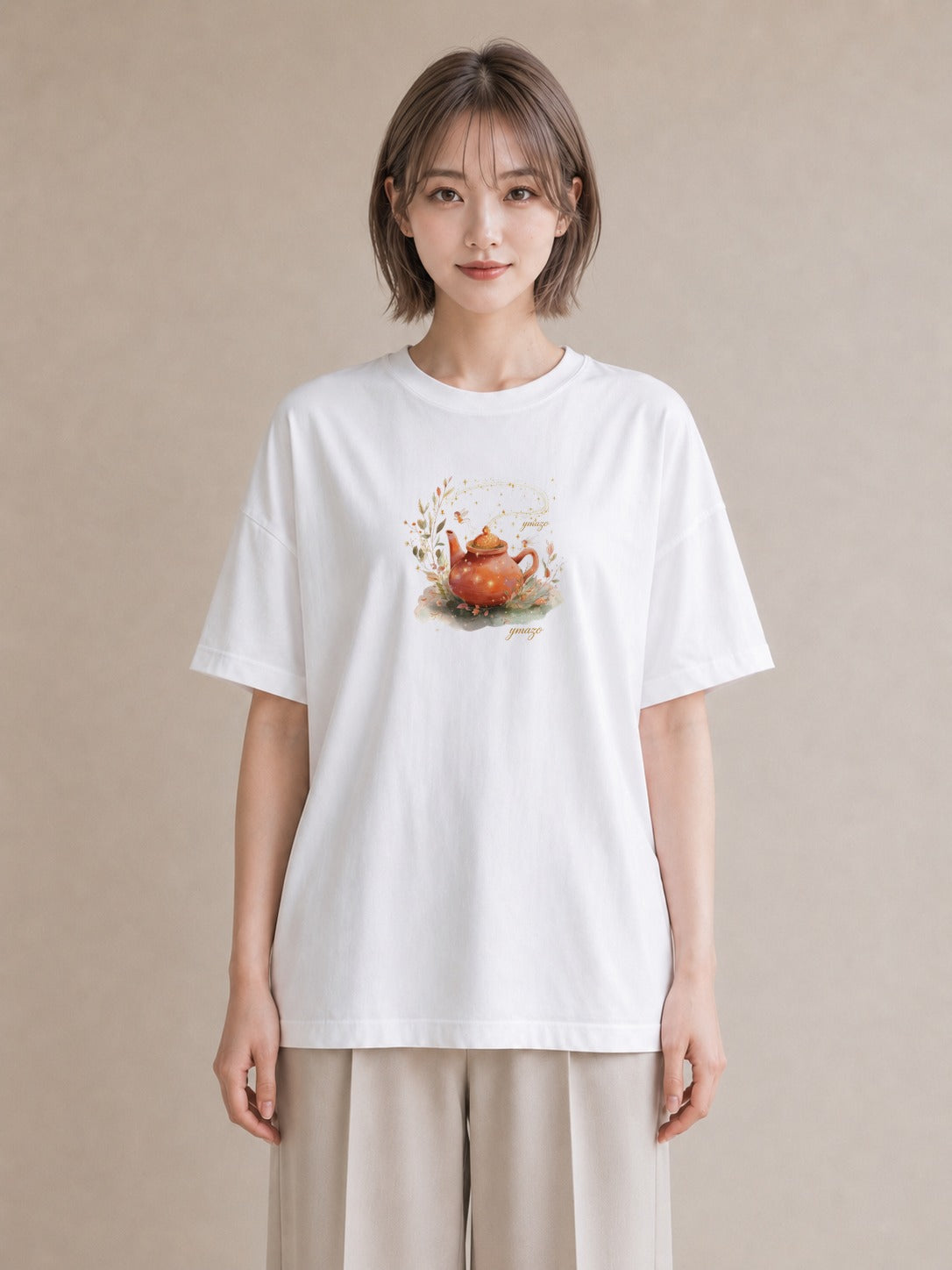 グラフィックTシャツ レディース 抹茶 食べ物 フード イラスト フェミニン ギフト 母の日 白T YMAZO