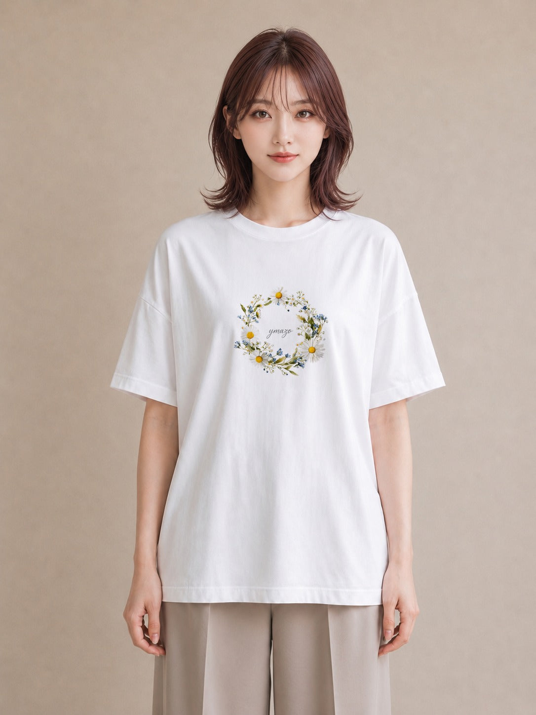 グラフィックTシャツ レディース マーガレット 花 花柄 イラスト ギフト 母の日 白T
