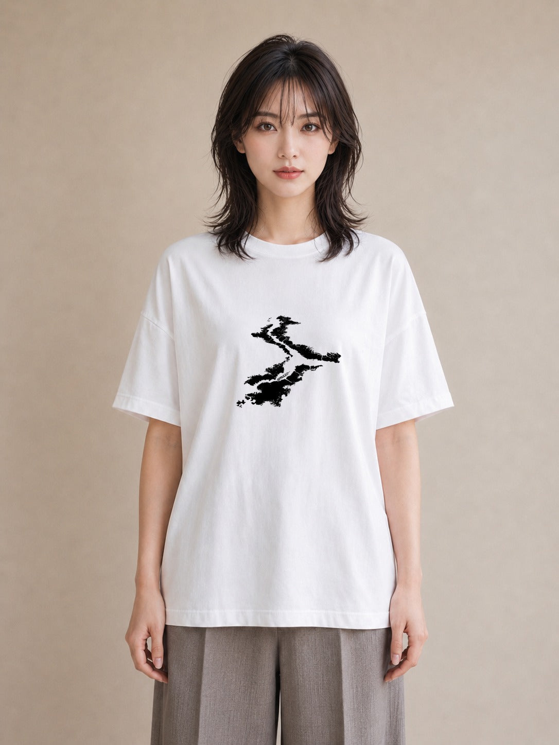 Tシャツ レディース 桟橋 水辺 波止場 ナチュラル アンティーク イラスト ミニマル ルームウェア ギフト 白T YMAZO