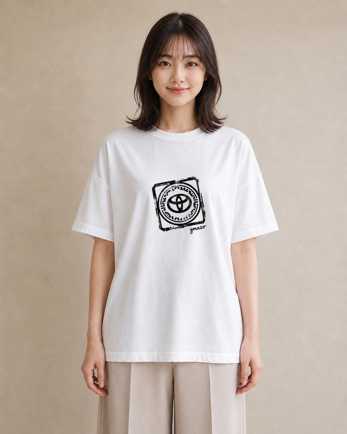 Tシャツ レディース 旅 トラベル スタンプ イラスト ラフカジュアル 20代 カジュアルコーデ 白T YMAZO