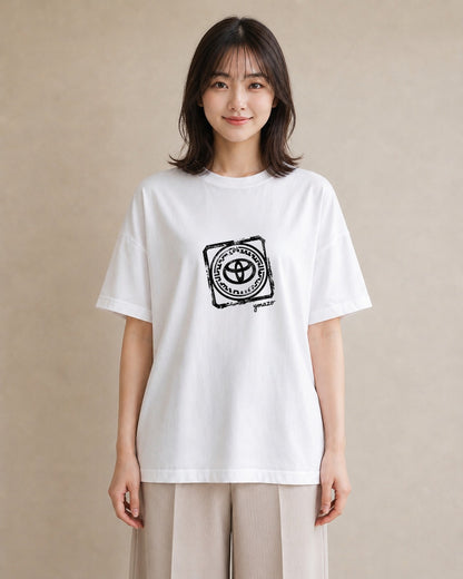 Tシャツ レディース 旅 トラベル スタンプ イラスト ラフカジュアル 20代 カジュアルコーデ 白T YMAZO