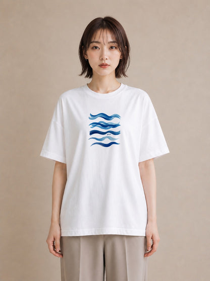 Tシャツ レディース 海 星空 宇宙 イラスト ガーリー デート 帰省 白T YMAZO