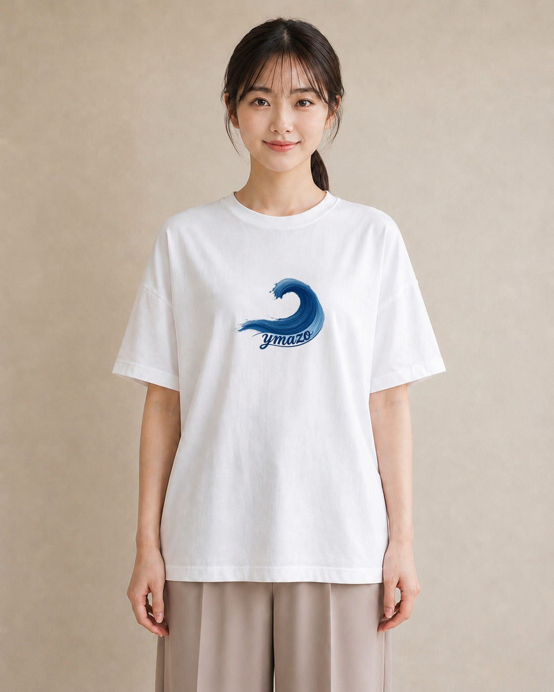 デザインTシャツ レディース 波 星空 宇宙 イラスト カジュアル 敬老の日 ホワイトデー 白T YMAZO