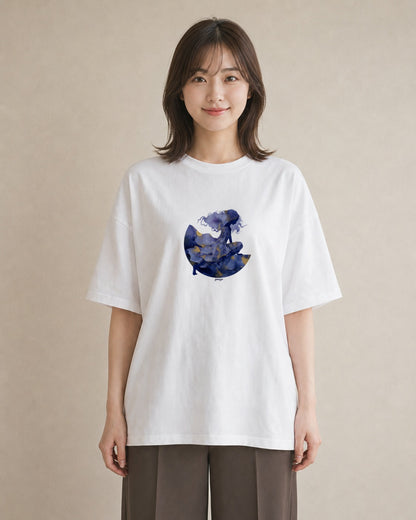 プリントTシャツ レディース 蟹座 星空 宇宙 イラスト シック 20代 カジュアルコーデ 白T YMAZO