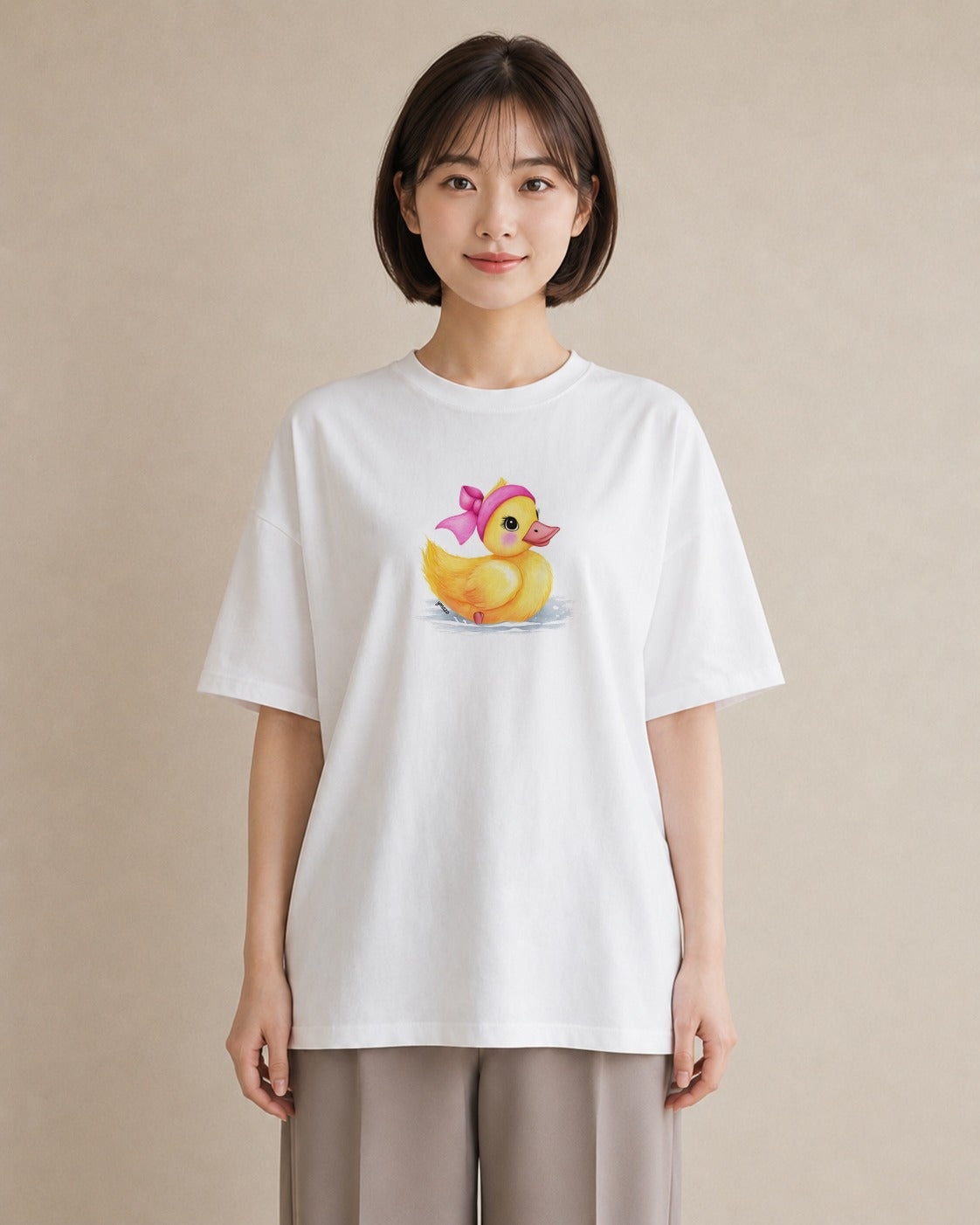 グラフィックTシャツ レディース ひよこ 動物 アニマル イラスト ユニーク 通学 誕生日プレゼント 白T YMAZO