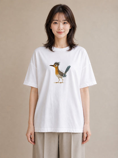 プリントTシャツ レディース 九官鳥 ペット 動物 イラスト カジュアル 帰省 ラフ 白T YMAZO