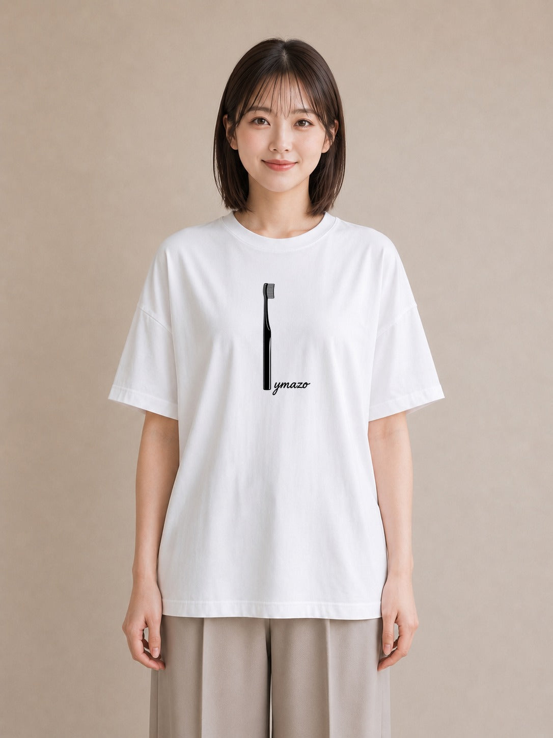 Tシャツ レディース 手鏡 アンティーク レトロ ナチュラル イラスト 個性的 通学 誕生日プレゼント 白T YMAZO