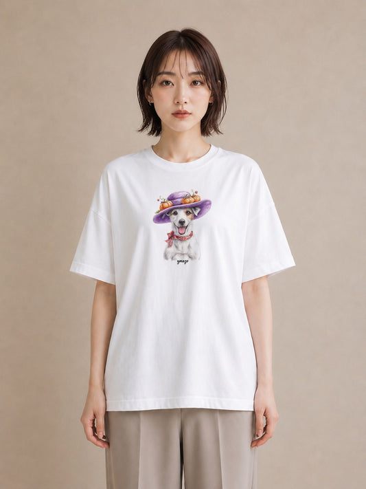 半袖Tシャツ レディース ジャックラッセルテリア 犬 いぬ イラスト カジュアル 女性向けギフト 散歩 白T