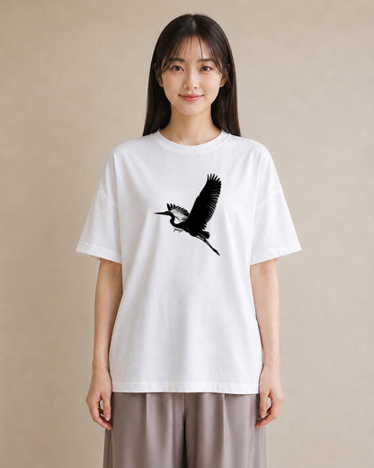 グラフィックTシャツ レディース 折り鶴 折り紙 ナチュラル アンティーク イラスト ラフカジュアル 秋コーデ おしゃれギフト 白T YMAZO