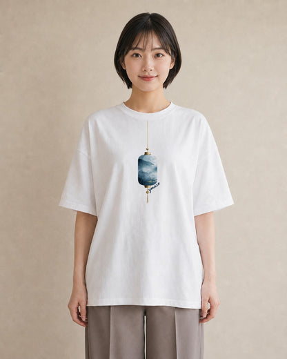グラフィックTシャツ レディース 街灯 夜霧 夜 ナチュラル アンティーク イラスト ミニマル レイヤード 友達ギフト 白T YMAZO