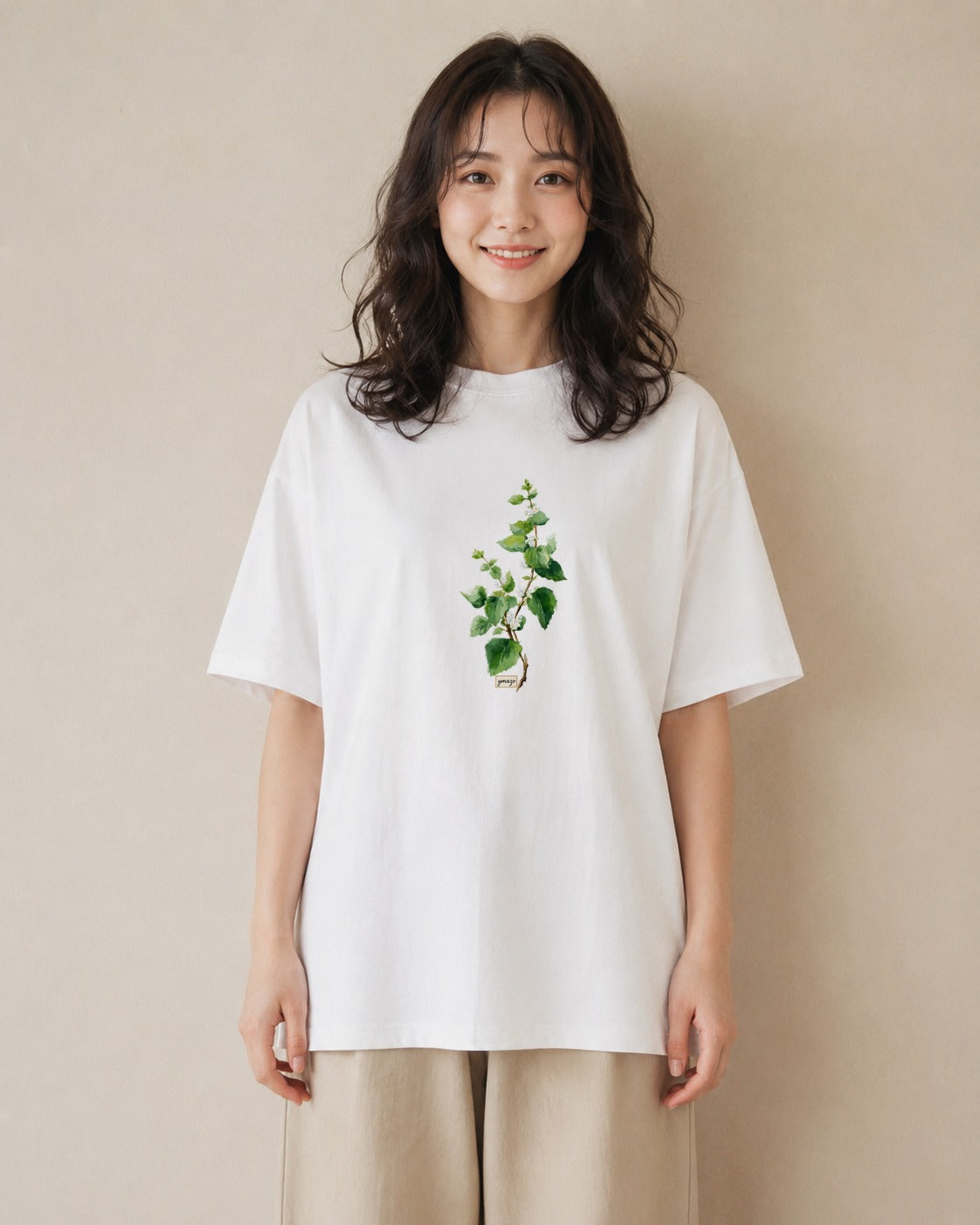 デザインTシャツ レディース 金木犀 花 花柄 イラスト 抜け感 普段着 週末コーデ 白T