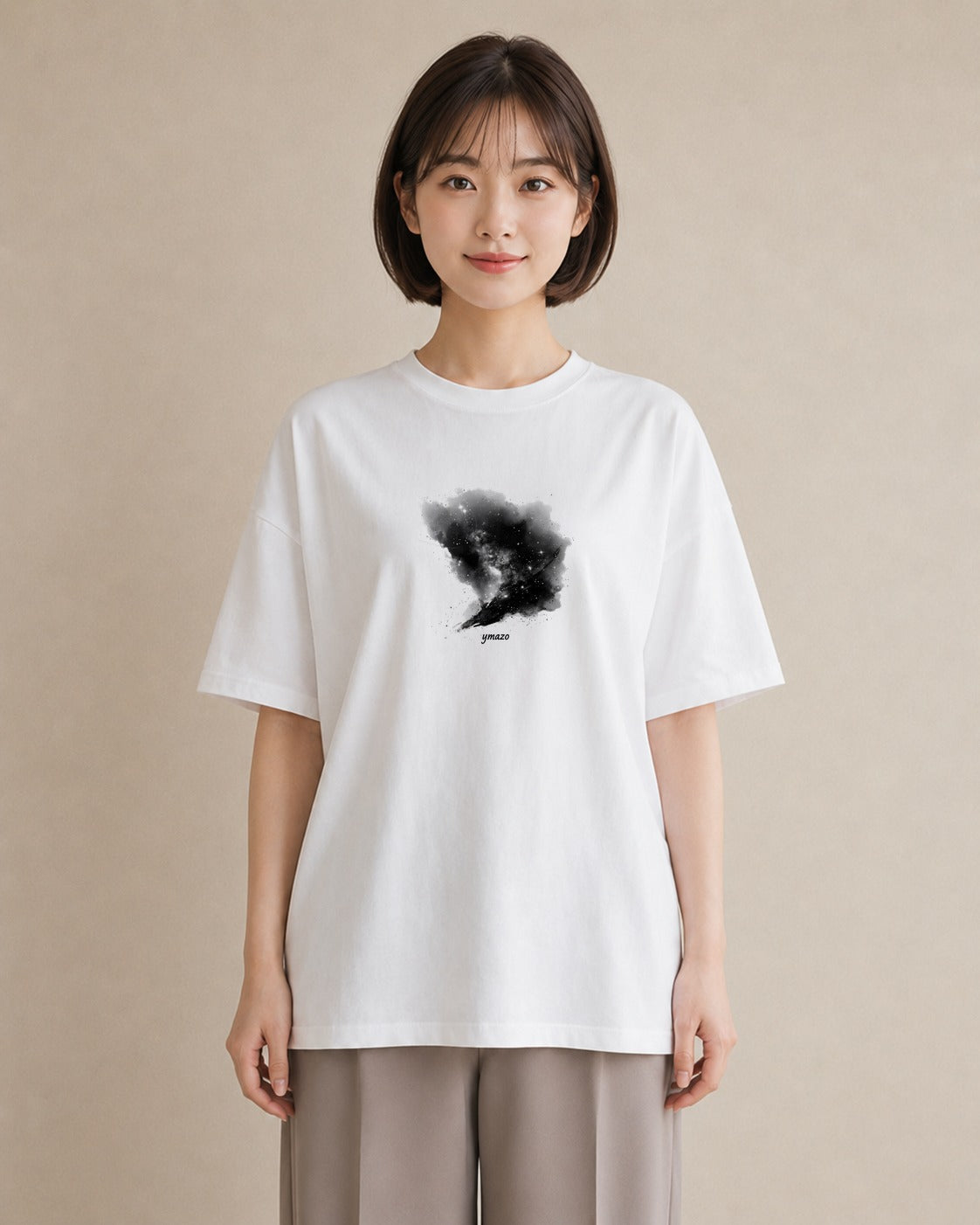 半袖Tシャツ レディース 牡牛座 星空 宇宙 イラスト シック 20代 カジュアルコーデ 白T YMAZO