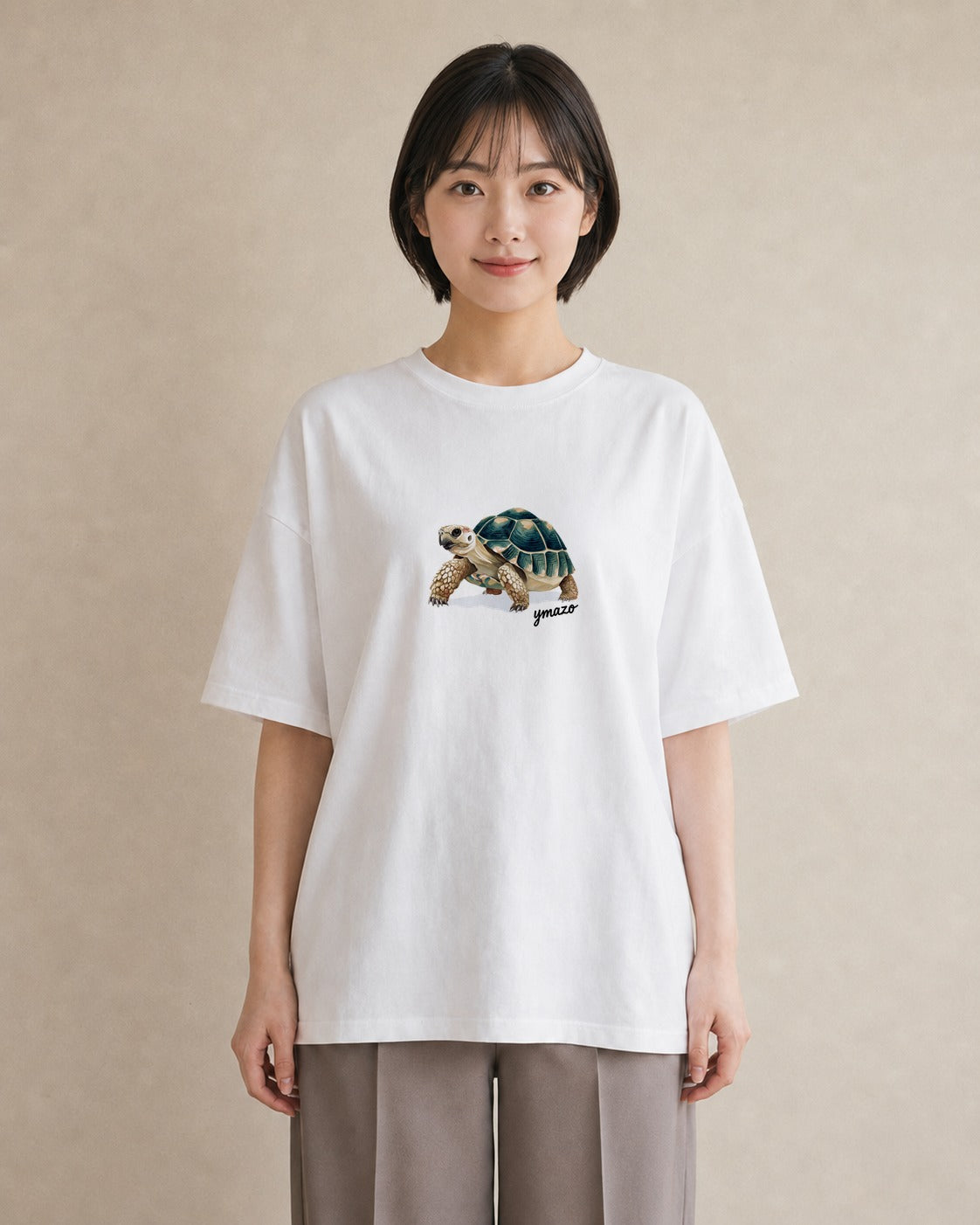 Tシャツ レディース ウミガメ 海の生き物 海 イラスト 休日コーデ 自分用 ルームウェア 白T YMAZO