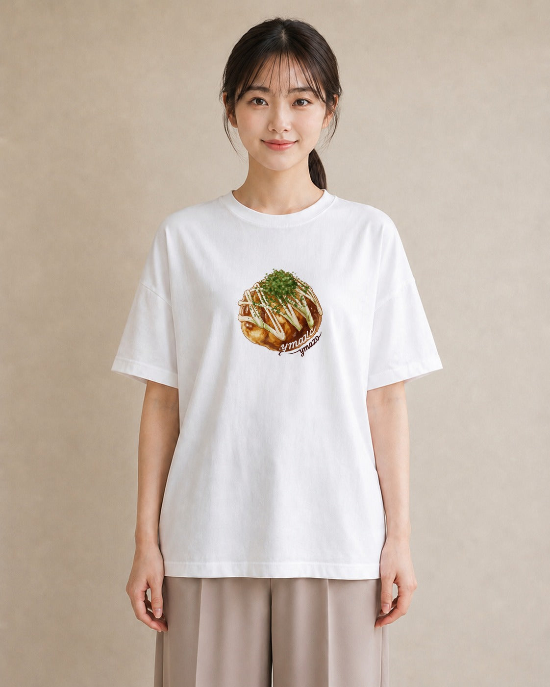 デザインTシャツ レディース お寿司 食べ物 フード イラスト シック 春コーデ 姉妹 白T YMAZO