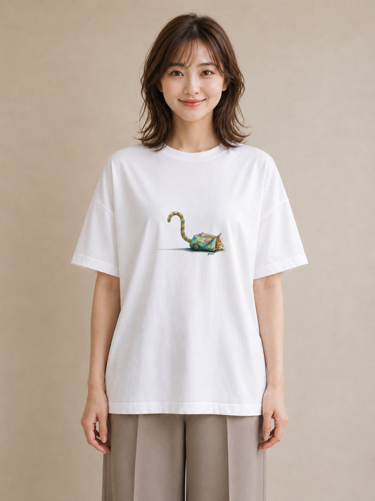 グラフィックTシャツ レディース サビ猫 猫 ねこ イラスト レトロ 社会人 女性 白T YMAZO