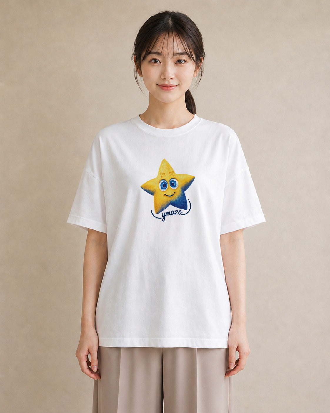 Tシャツ レディース スター 星空 宇宙 イラスト 週末コーデ 敬老の日 白T YMAZO
