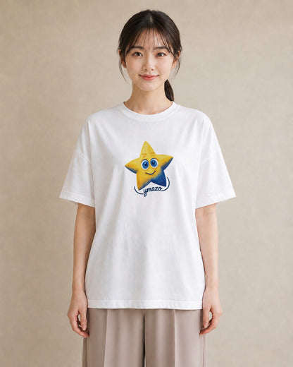 Tシャツ レディース スター 星空 宇宙 イラスト 週末コーデ 敬老の日 白T YMAZO