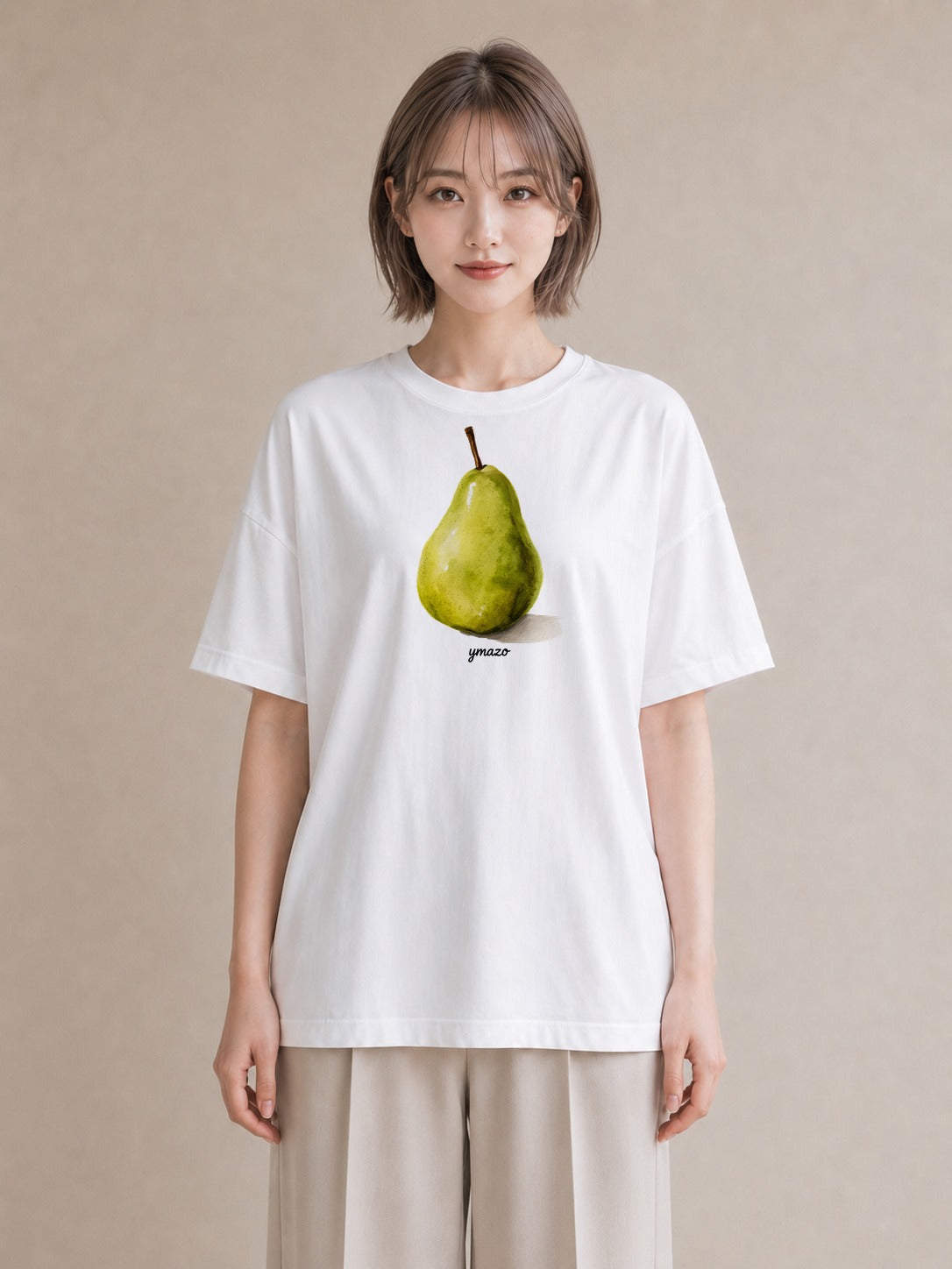 グラフィックTシャツ レディース アボカド 食べ物 フード イラスト シック 公園 ママ 白T YMAZO