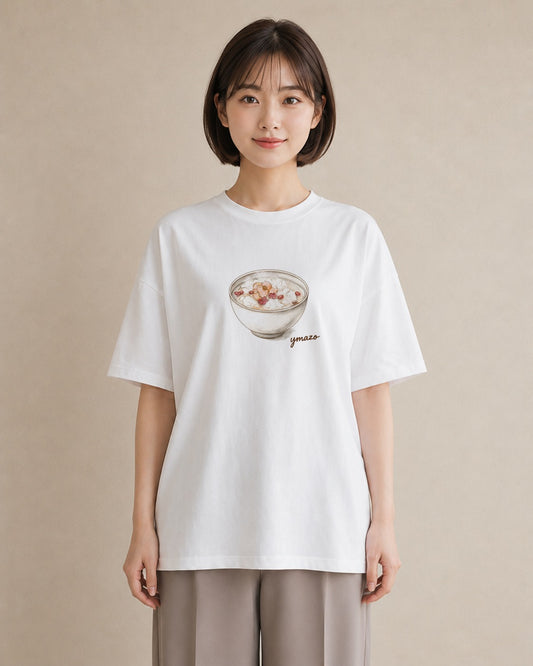 Tシャツ レディース ベーグル 食べ物 フード イラスト 韓国風 女性 旅行用 白T YMAZO