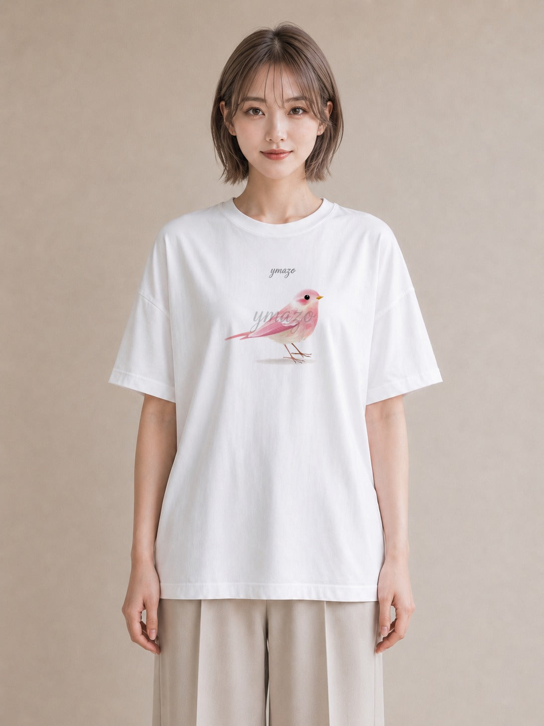 デザインTシャツ レディース ことり ペット 動物 イラスト 手描き風 誕生日プレゼント 綿100 白T YMAZO