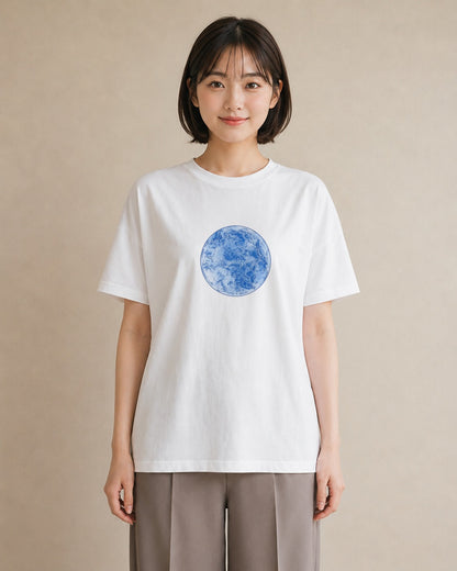 半袖Tシャツ レディース 獅子座 星空 宇宙 イラスト ゆるコーデ カフェ服 クリスマス 白T YMAZO