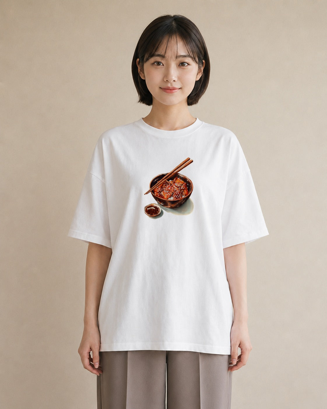 グラフィックTシャツ レディース お寿司 食べ物 フード イラスト 休日コーデ ビーチ デイリーウェア 白T YMAZO