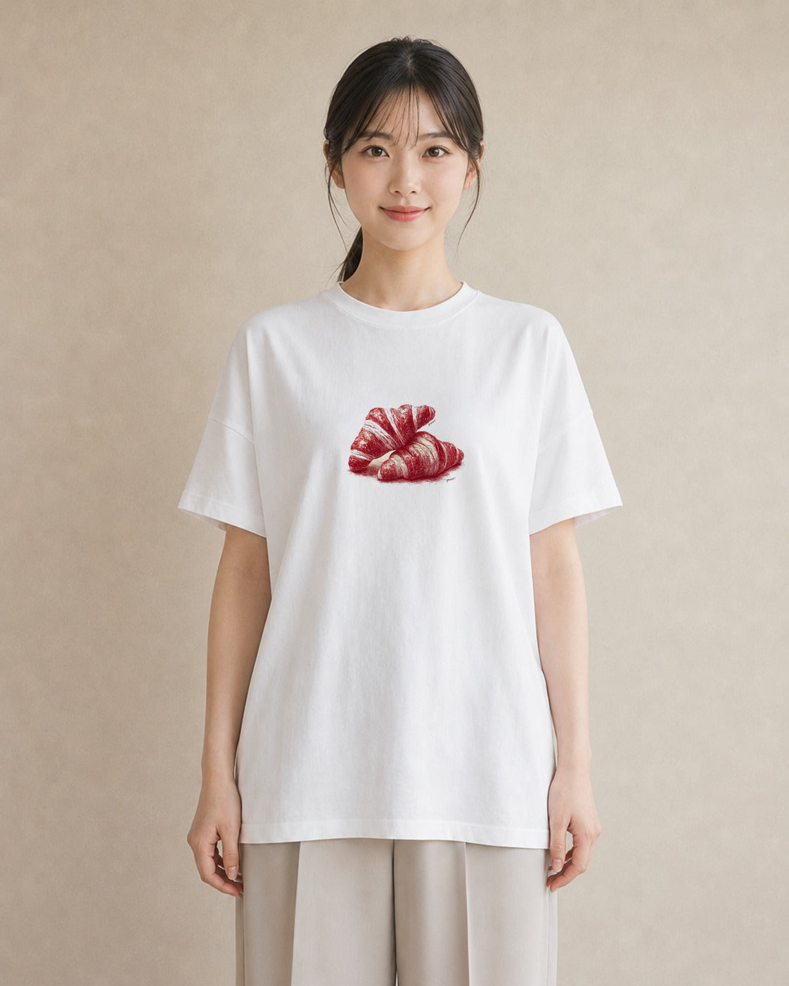 半袖Tシャツ レディース パン ベーカリー イラスト ポップ ルームウェア ギフト 白T YMAZO