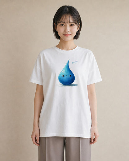 Tシャツ レディース 傘 水たまり 雨 ナチュラル アンティーク イラスト 休日コーデ カフェ巡り 女子会 白T YMAZO