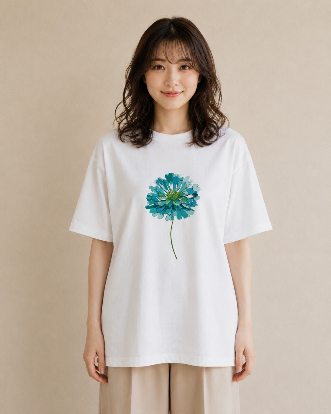 グラフィックTシャツ レディース クローバー 四つ葉 花 花柄 イラスト 綿100 デート 白T