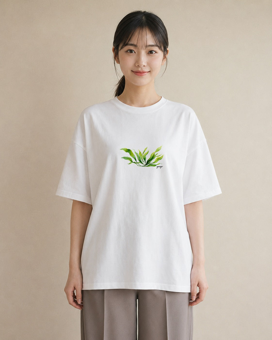 デザインTシャツ レディース ボタニカル 植物 イラスト 普段使い 春コーデ 姉妹 白T YMAZO