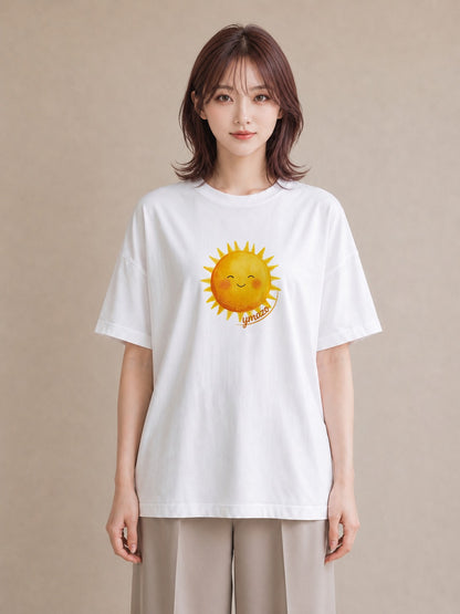 グラフィックTシャツ レディース 太陽 星空 宇宙 イラスト 可愛い ミセス 春コーデ 白T YMAZO