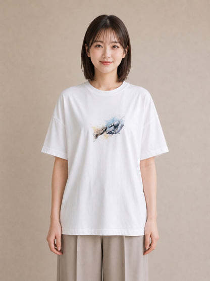 デザインTシャツ レディース 肉球 猫 ねこ イラスト 普段使い 在宅 公園 白T YMAZO