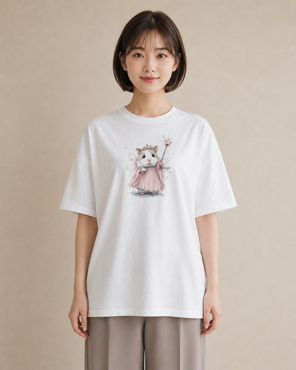 Tシャツ レディース ゴールデンハムスター ペット 動物 イラスト 休日コーデ 通勤 在宅 白T YMAZO