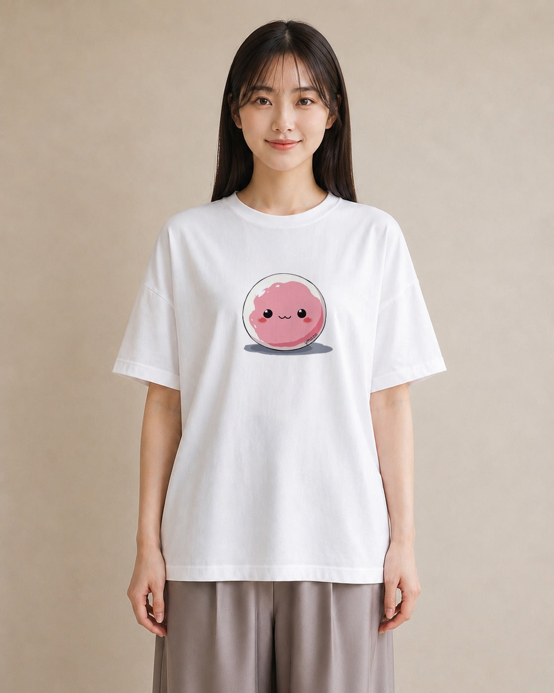 グラフィックTシャツ レディース おにぎり 食べ物 フード イラスト 韓国風 デート 帰省 白T YMAZO