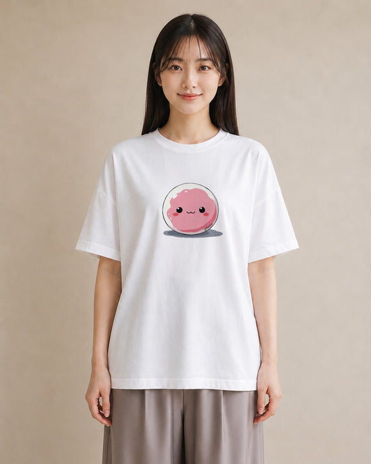 グラフィックTシャツ レディース おにぎり 食べ物 フード イラスト 韓国風 デート 帰省 白T YMAZO