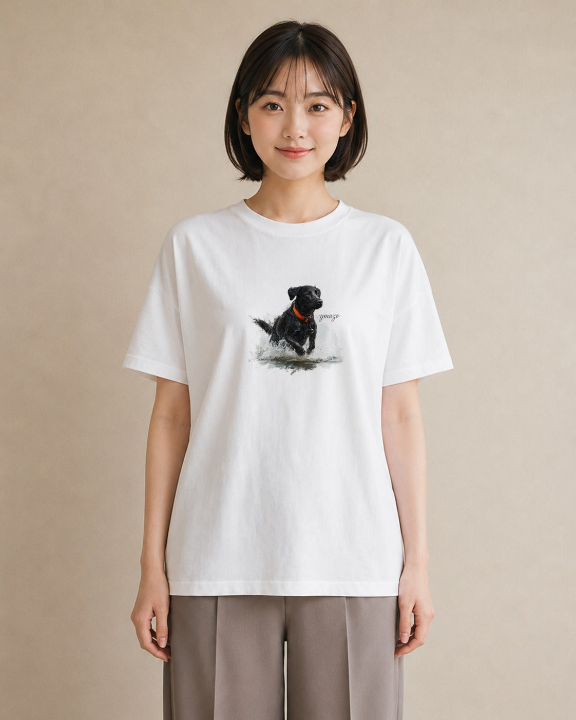 Tシャツ レディース ラブラドールレトリバー 犬 いぬ イラスト ラフ おしゃれギフト 社会人 白T YMAZO
