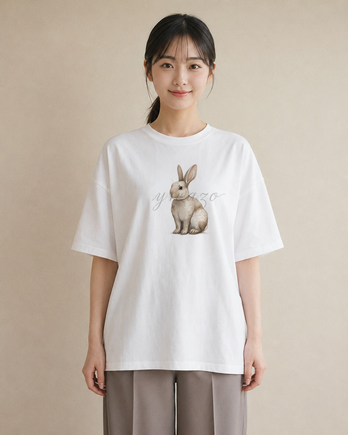 グラフィックTシャツ レディース ホーランドロップ ペット 動物 イラスト 北欧風 部屋着 女性向けギフト 白T YMAZO