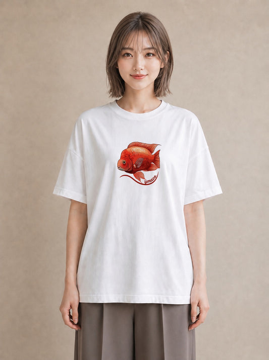 グラフィックTシャツ レディース 金魚 ペット 動物 イラスト 可愛い カフェ巡り 女子会 白T YMAZO