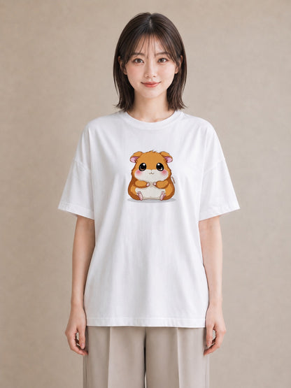 Tシャツ レディース ロボロフスキー ペット 動物 イラスト ゆるかわ デイリーウェア 休日 白T YMAZO