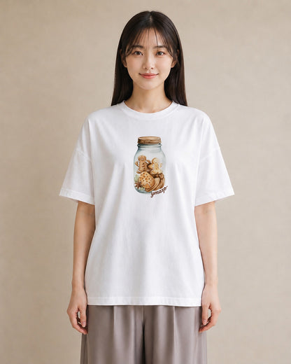 半袖Tシャツ レディース はちみつ 食べ物 フード イラスト レトロ 社会人 女性 白T YMAZO