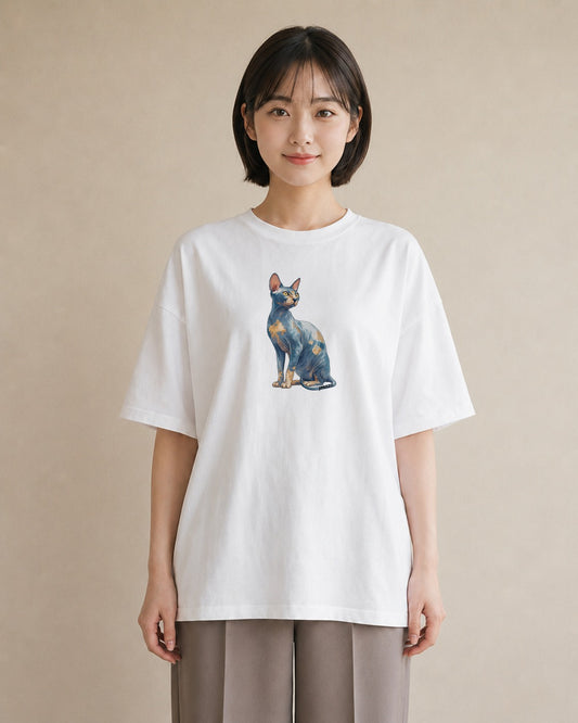 グラフィックTシャツ レディース シャム 猫 ねこ イラスト カフェコーデ 親子 20代 白T YMAZO