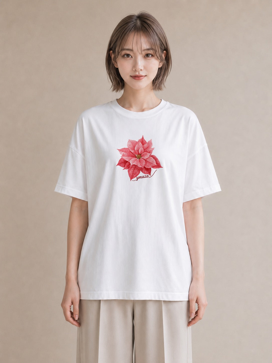 半袖Tシャツ レディース 彼岸花 花 花柄 イラスト ラフ 夏コーデ 通学 白T