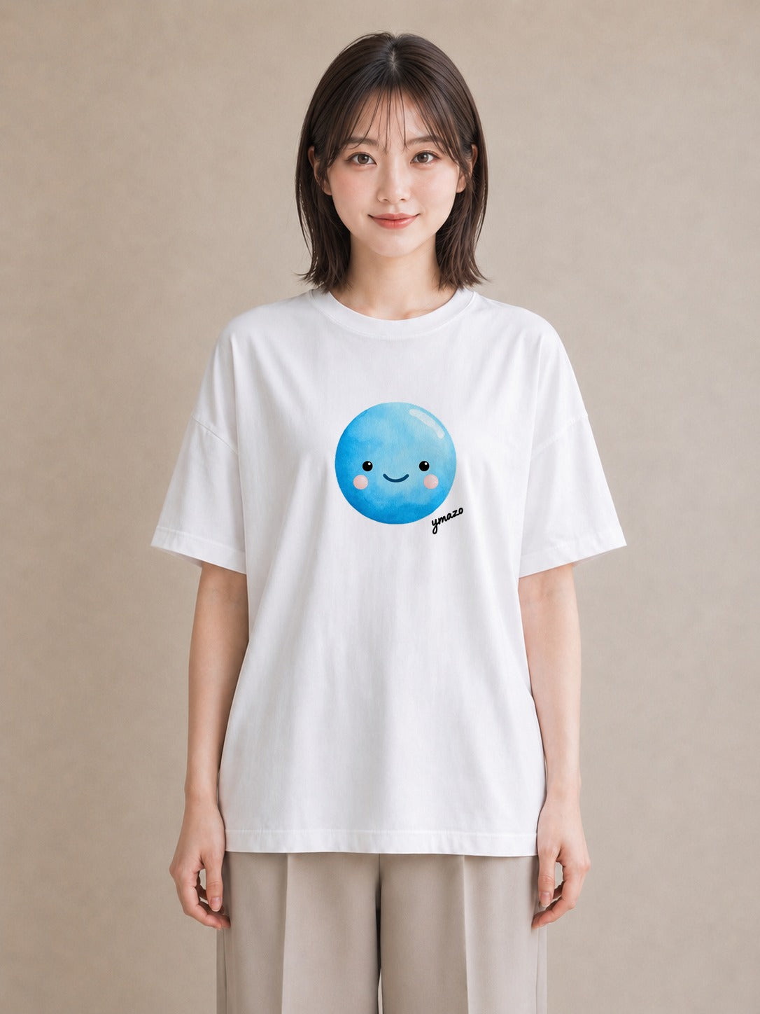 半袖Tシャツ レディース 雲 星空 宇宙 イラスト 抜け感 普段着 週末コーデ 白T YMAZO