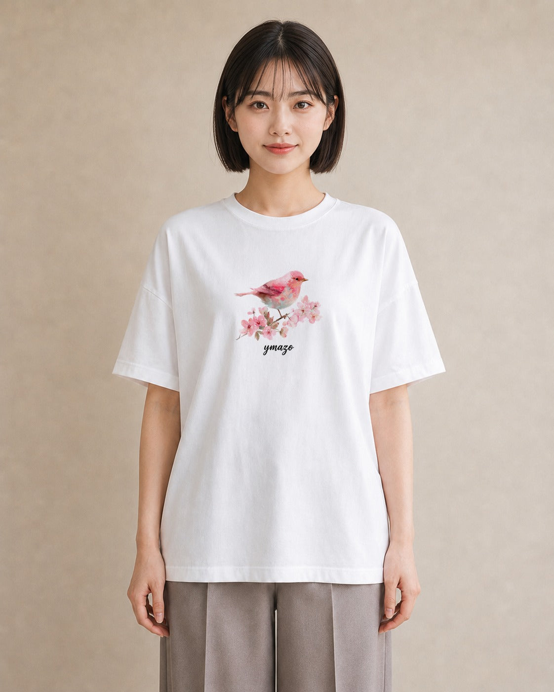 グラフィックTシャツ レディース ことり ペット 動物 イラスト こなれ感 女性向けギフト 散歩 白T YMAZO